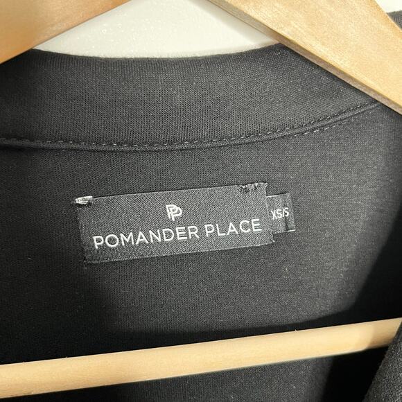 Tuckernuck Pomander Place Womens Easy Polo Swing Sweatshirt XS/S Black V Neck - Picture 8 of 12